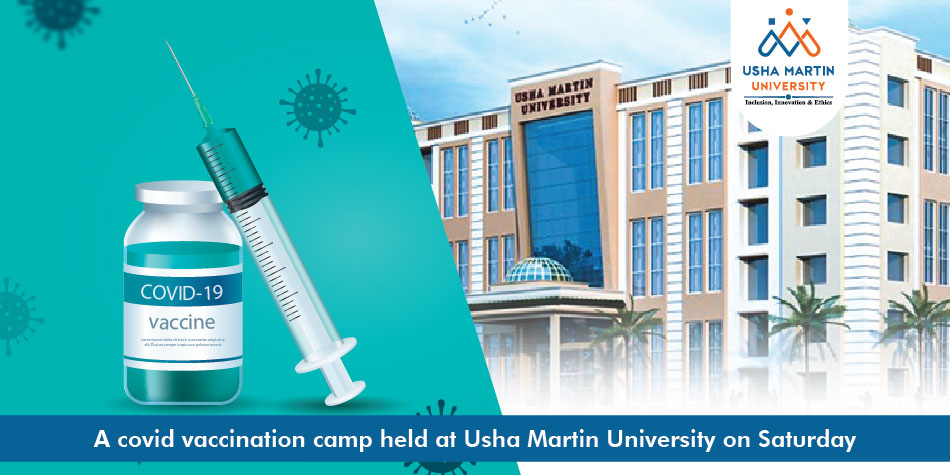 A Covid Vaccination Camp held at Usha Martin University on Saturday