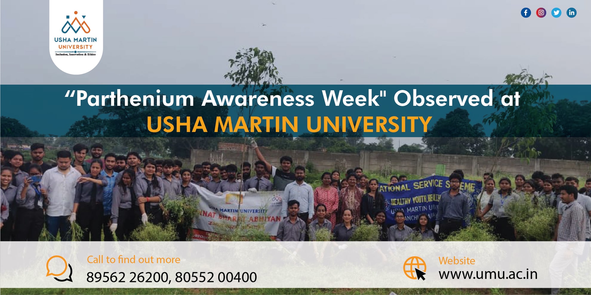 Usha Martin University Observed Parthenium Awareness Week