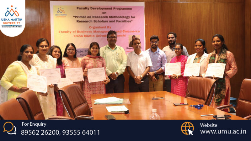 Usha Martin University organized a Week-Long Faculty Development Program FDP