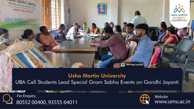 Usha Martin University UBA Cell Students Lead Special Gram Sabha Events on Gandhi Jayanti