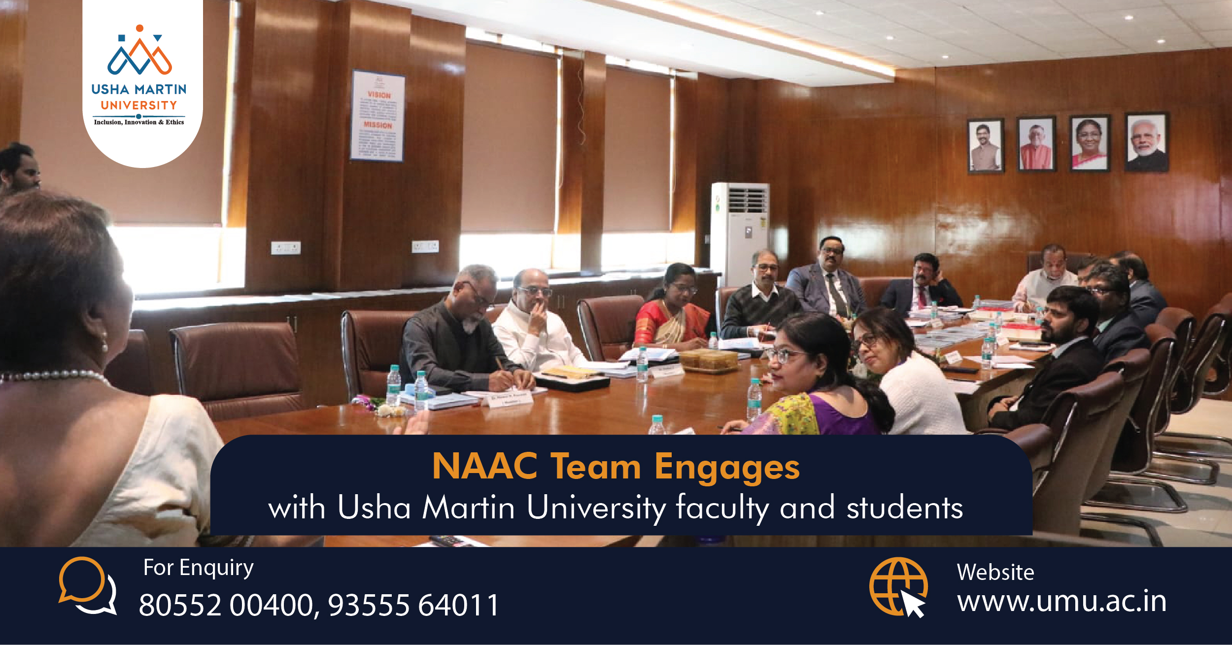 NAAC Team Engages with Usha Martin University Faculty and Students