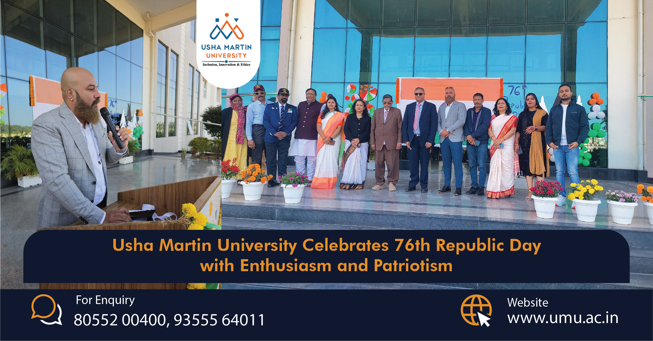 Usha Martin University Celebrates 76th Republic Day