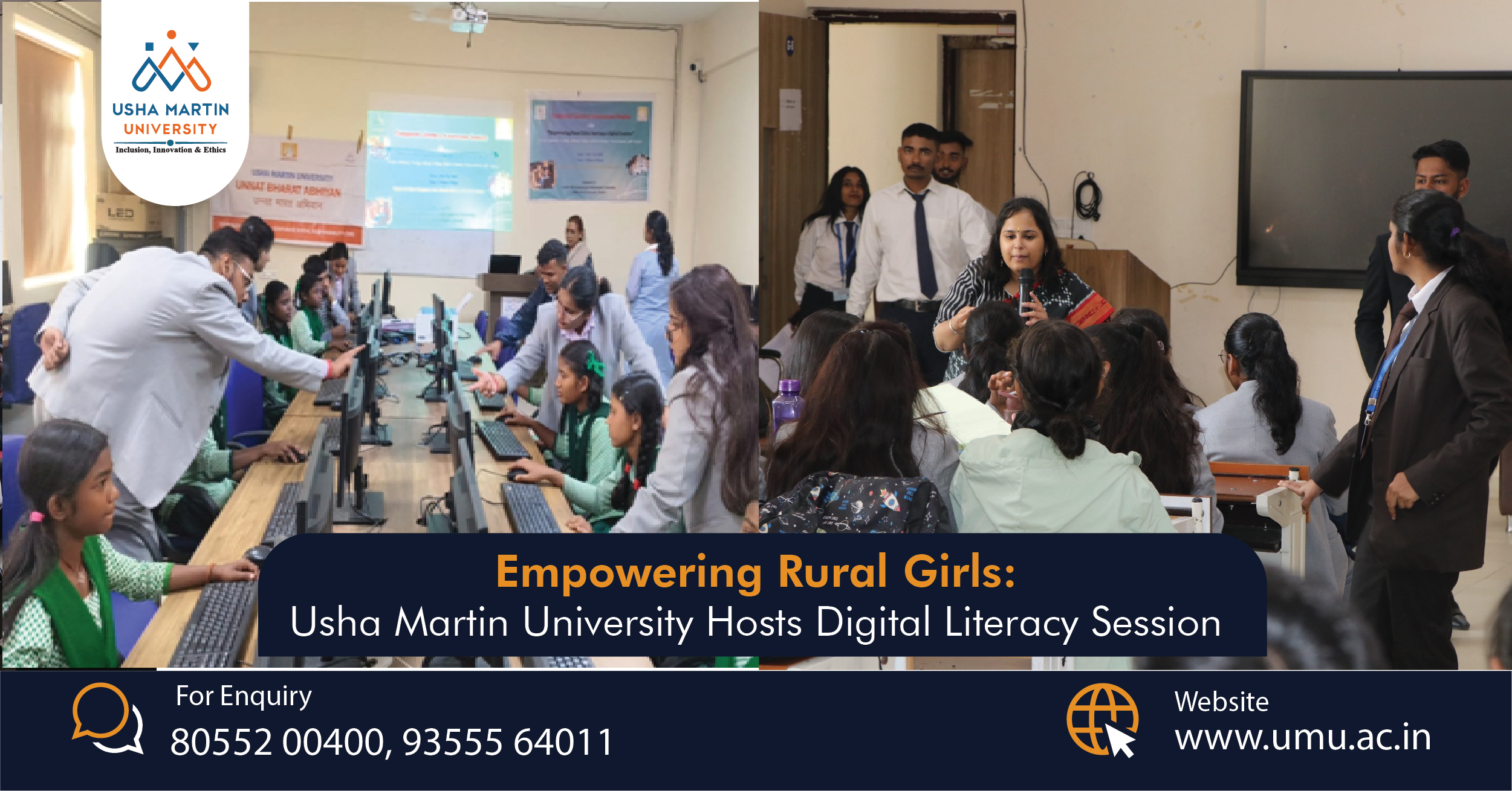 Empowering Rural Girls: Usha Martin University Hosts Digital Literacy Session