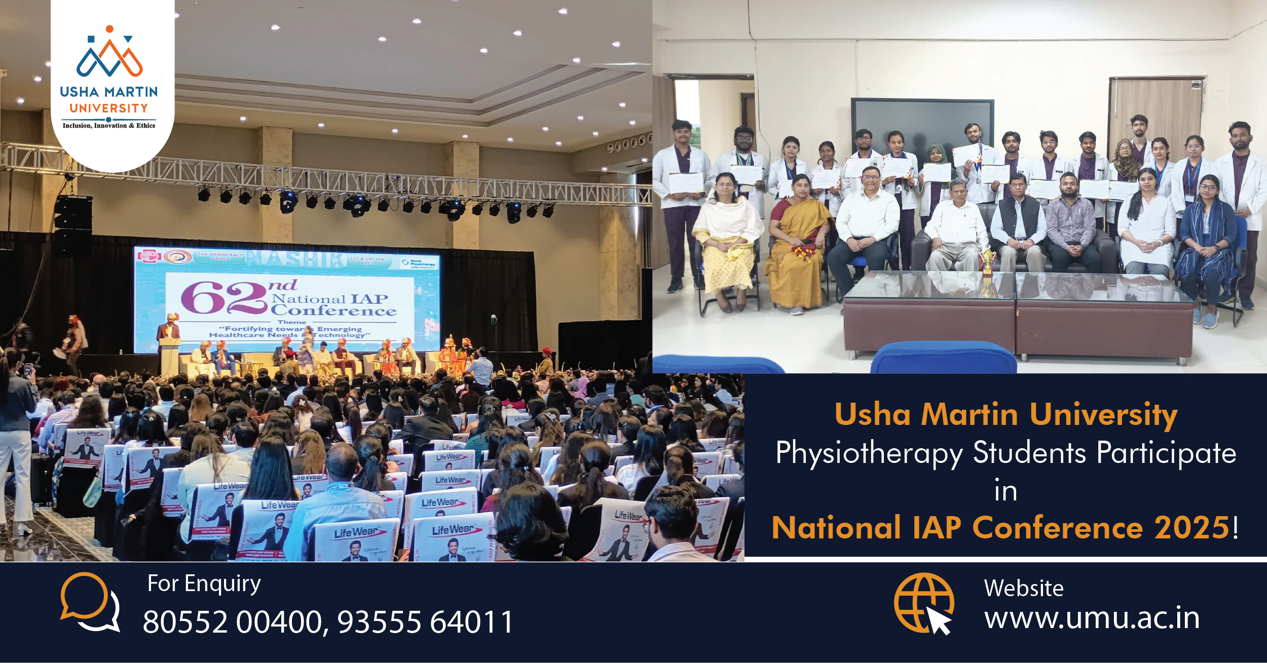 Usha Martin University Physiotherapy Students Participate in National IAP Conference 2025!