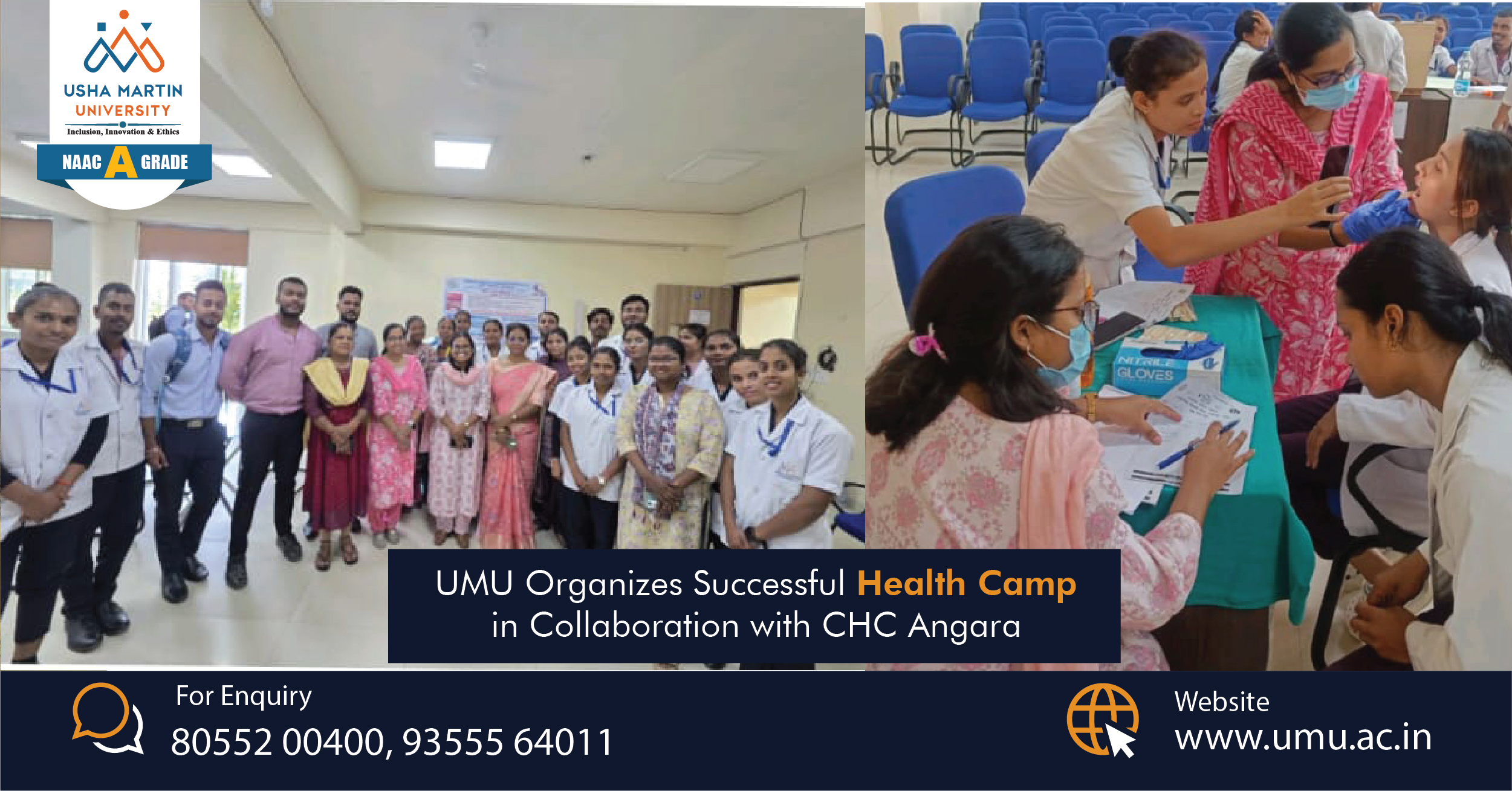 UMU Organizes Successful Health Camp in Collaboration with CHC Angara