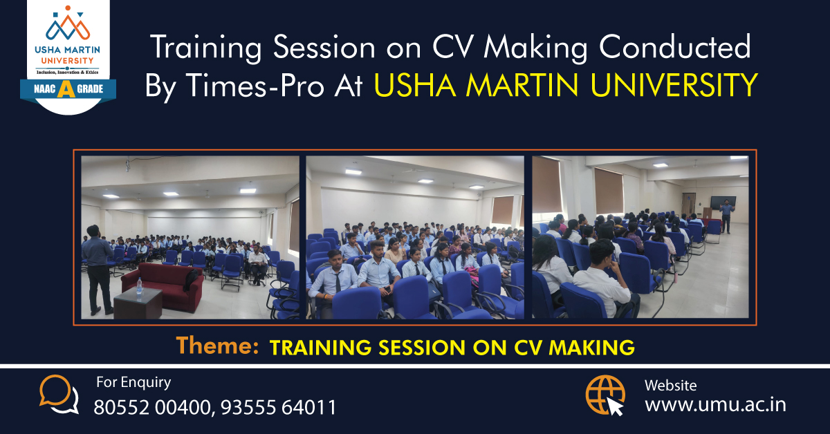 Training Session on CV Making Conducted by Times-Pro at Usha Martin University
