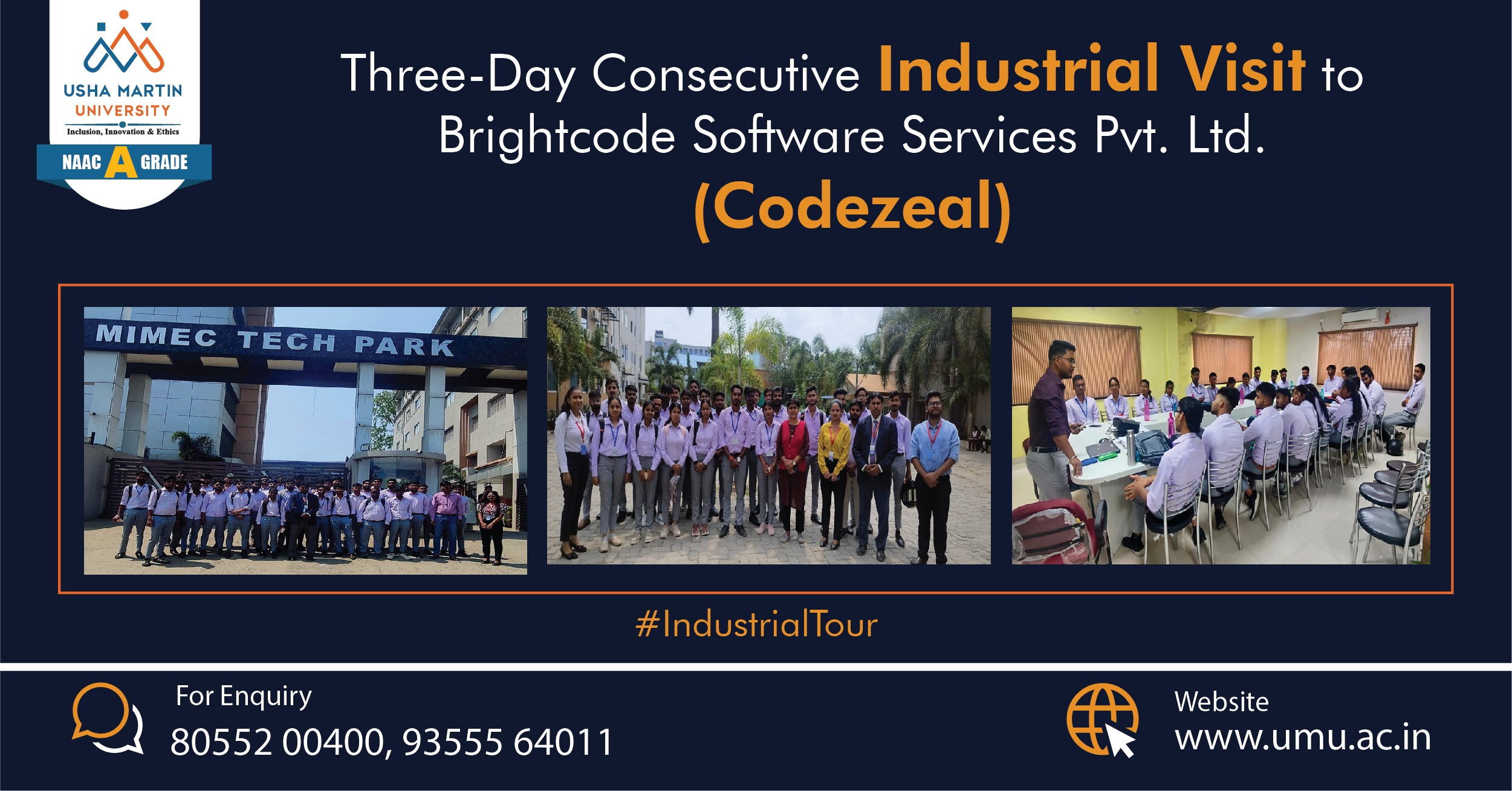 Three-Day Consecutive Industrial Visit to Brightcode Software Services Pvt. Ltd. (Codezeal)
