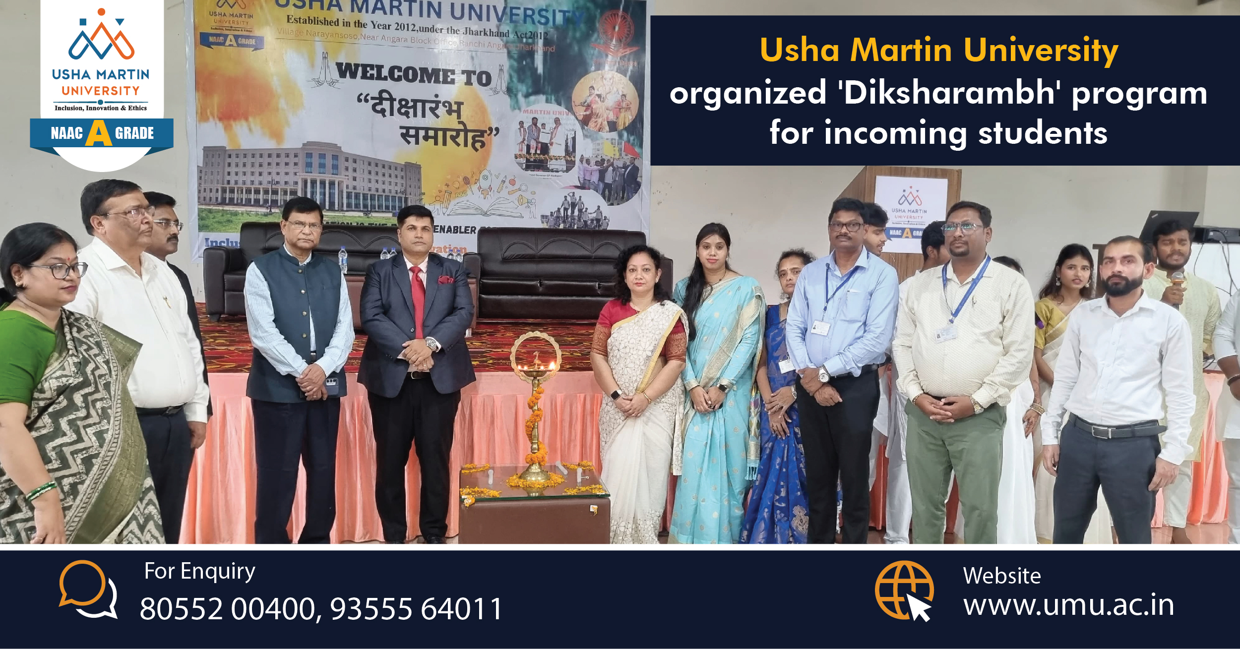 Usha Martin University Organized ‘Diksharambh’ Program for Incoming Students