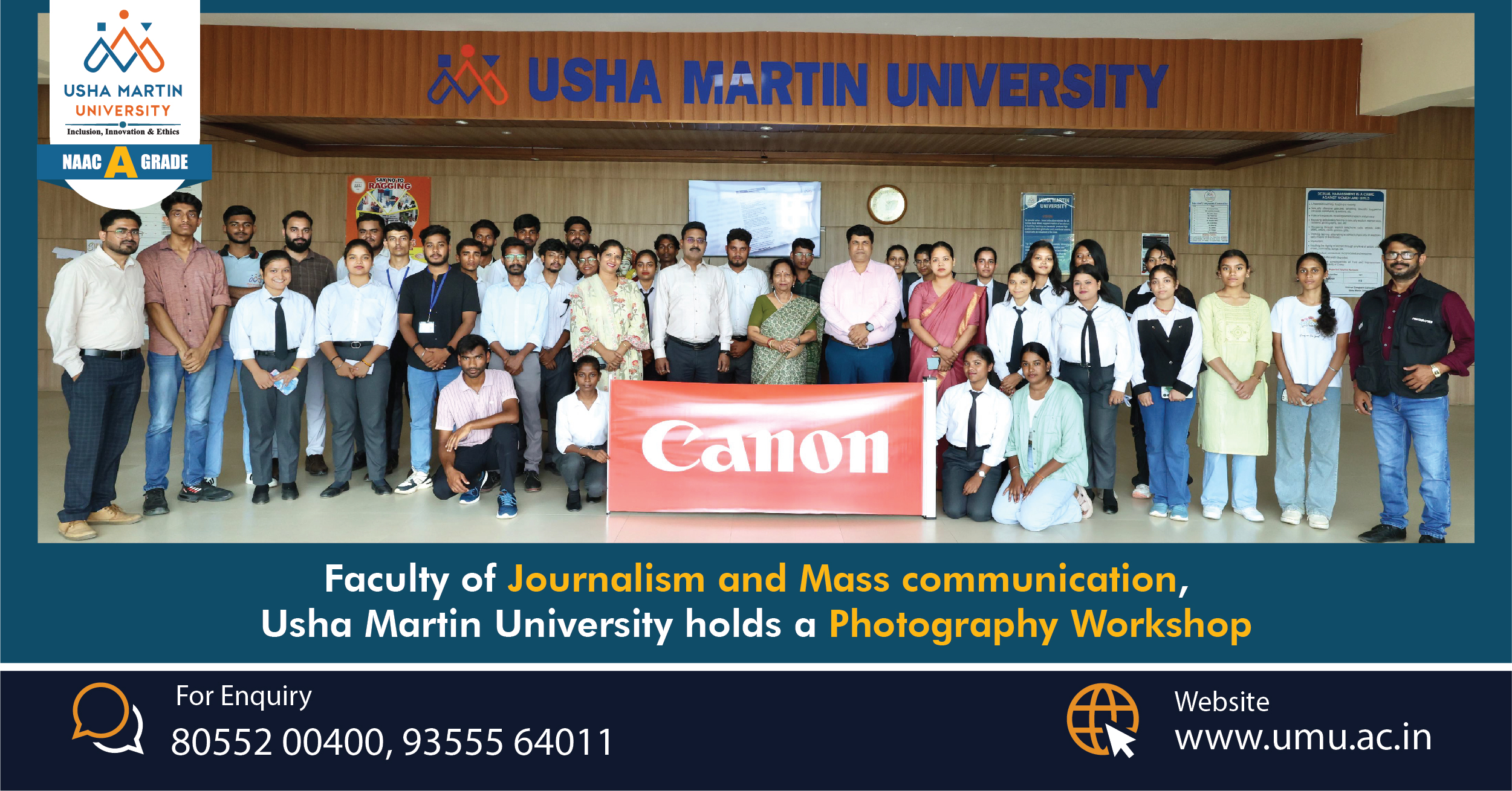 Faculty of Journalism and Mass communication, Usha Martin University holds Photography Workshop