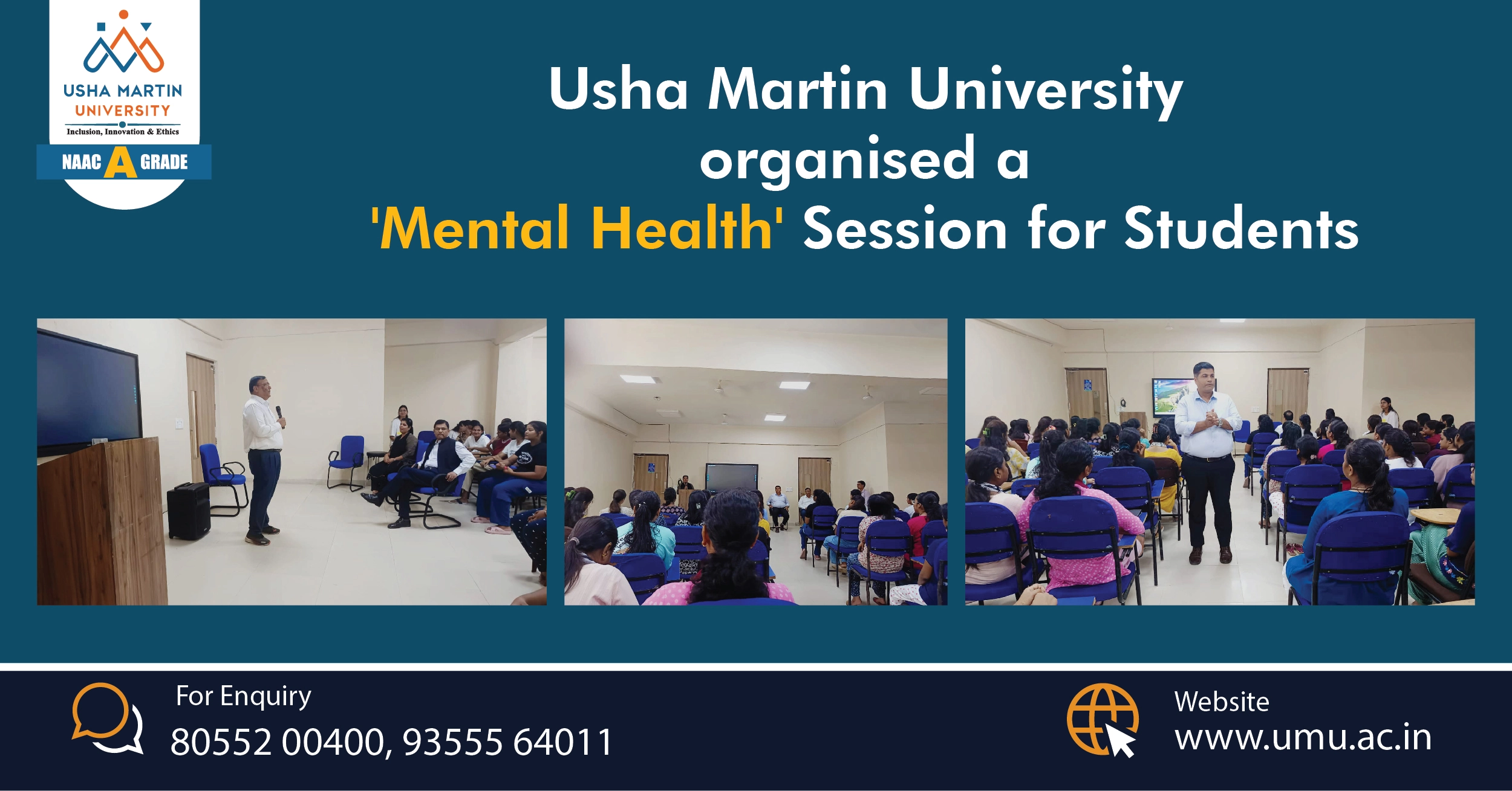 Usha Martin University Organised a ‘Mental Health’ Session for Students