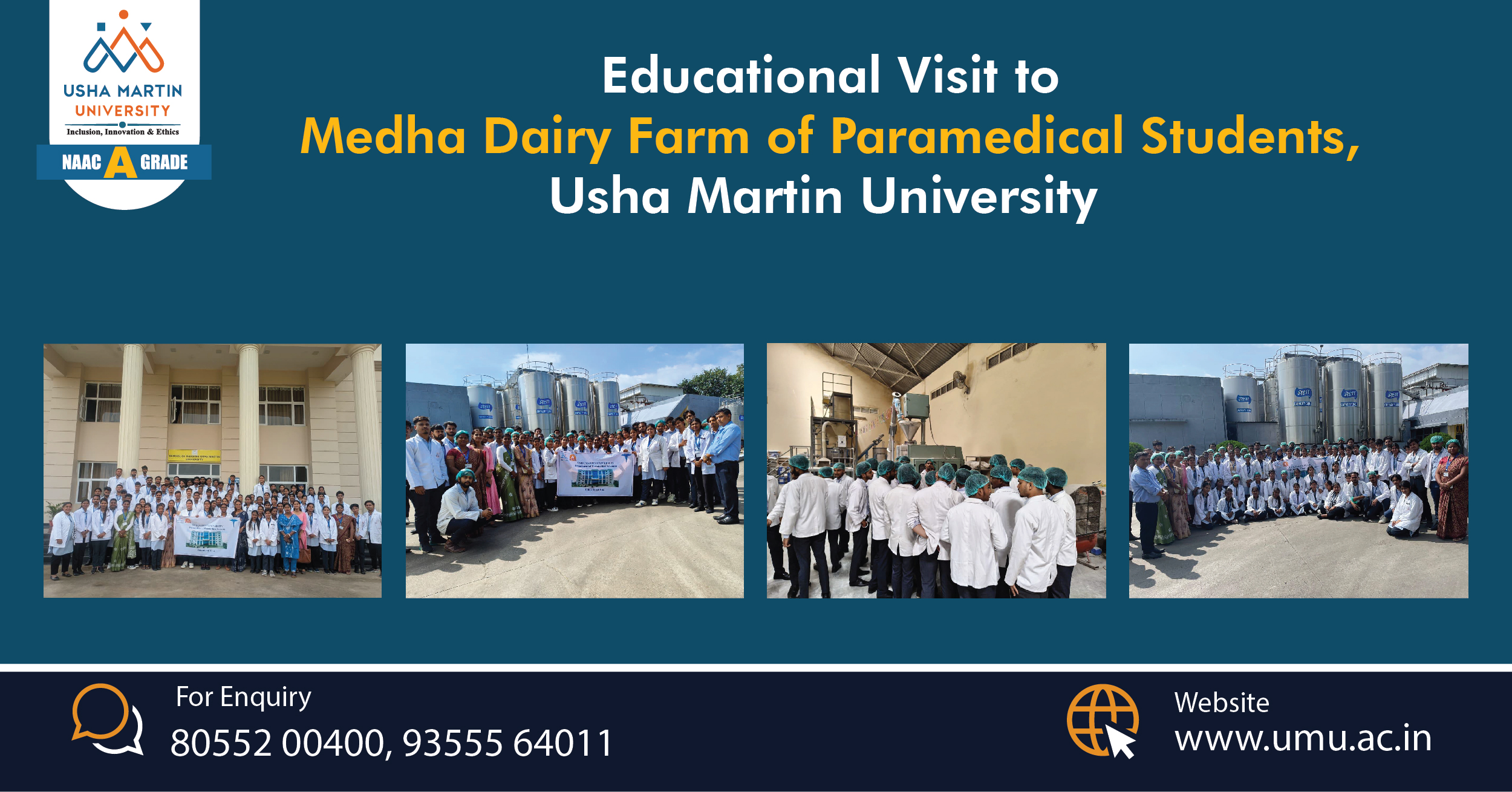 Educational Visit to Medha Dairy Farm of Paramedical Students Usha Martin University, Ranchi