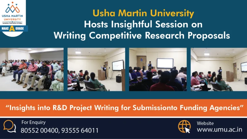 Usha Martin University Organises a Talk on “Insights into R&D Project Writing for Submission to Funding Agencies”
