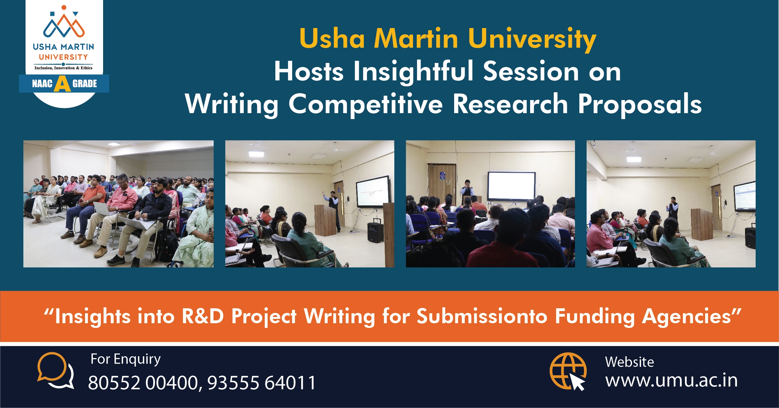 Usha Martin University Organises a Talk on “Insights into R&D Project Writing for Submission to Funding Agencies”