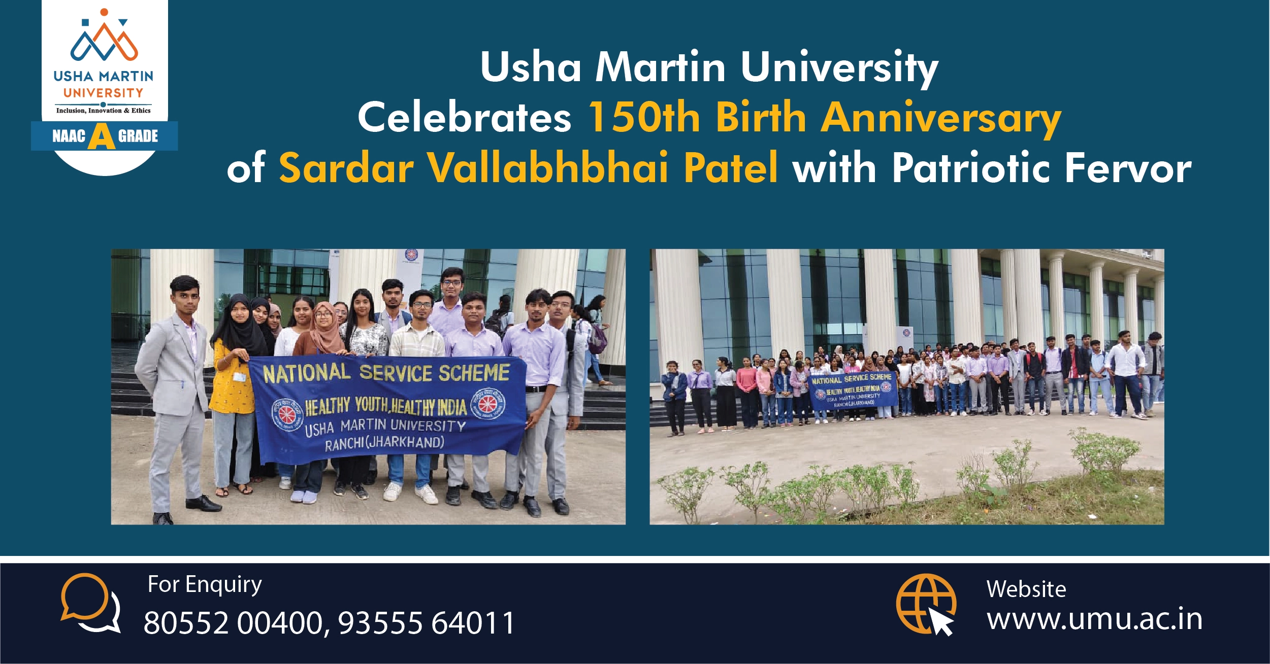 UMU Celebrates 150th Birth Anniversary of Sardar Vallabhbhai Patel with Patriotic Fervor