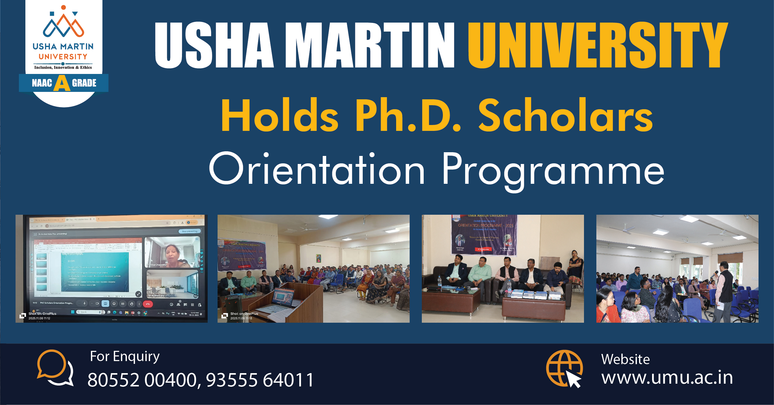 Usha Martin University Holds Ph.D. Scholars Orientation Programme