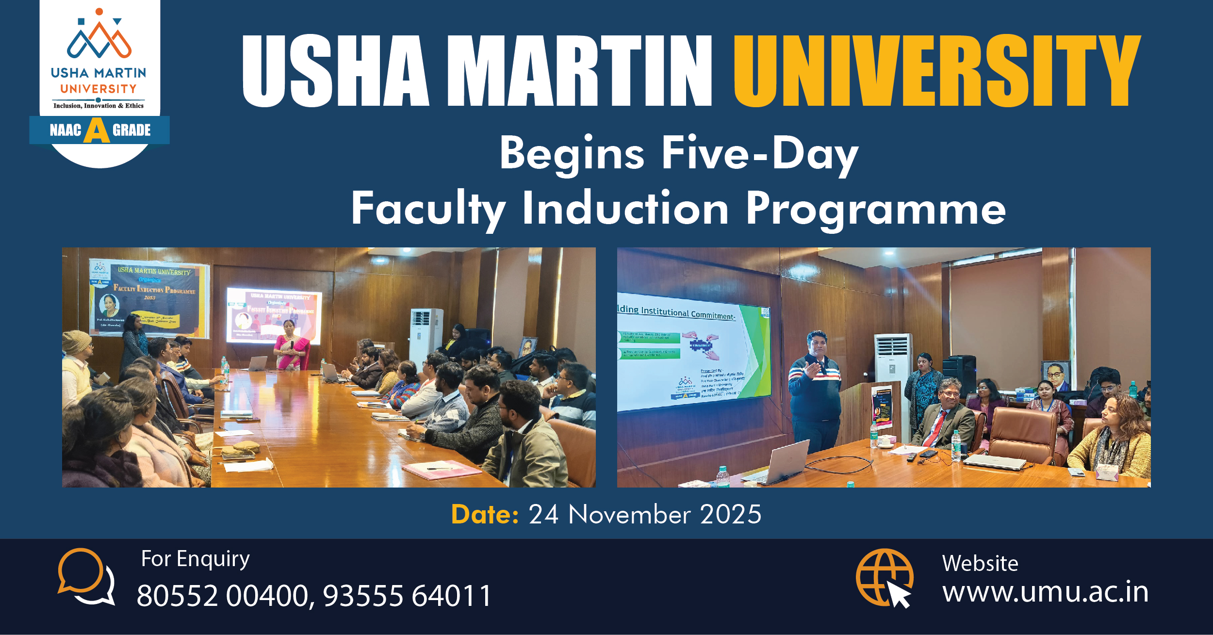 Faculty Induction Programme Begins at Usha Martin University