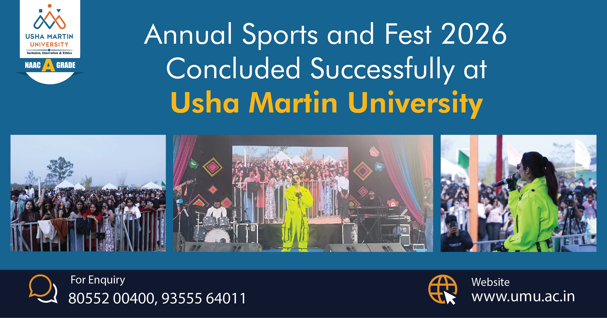Annual Sports and Fest 2026 Concluded Successfully at Usha Martin University