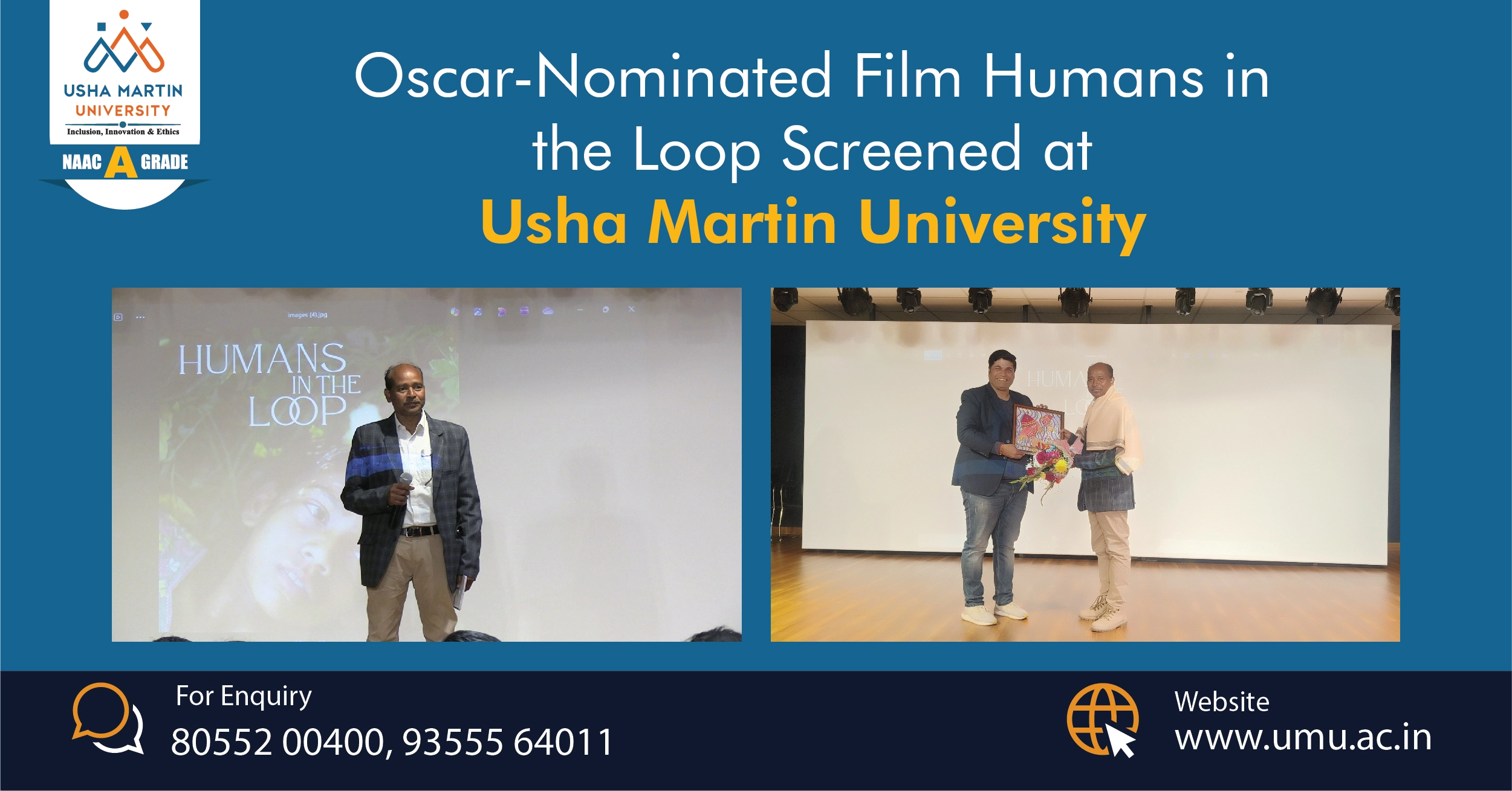 Oscar-Nominated Film Humans in the Loop Screened at Usha Martin University