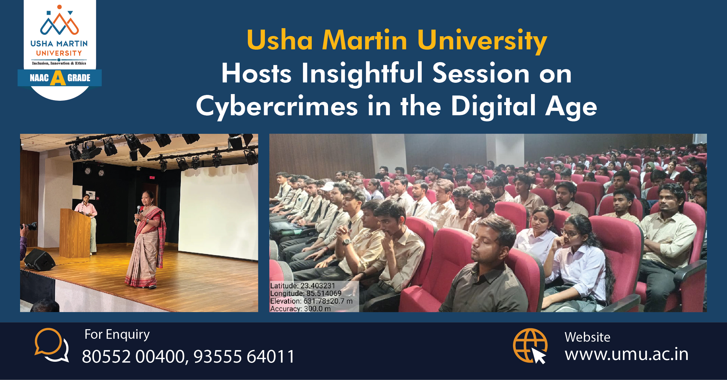Usha Martin University Hosts Insightful Session on Cybercrimes in the Digital Age