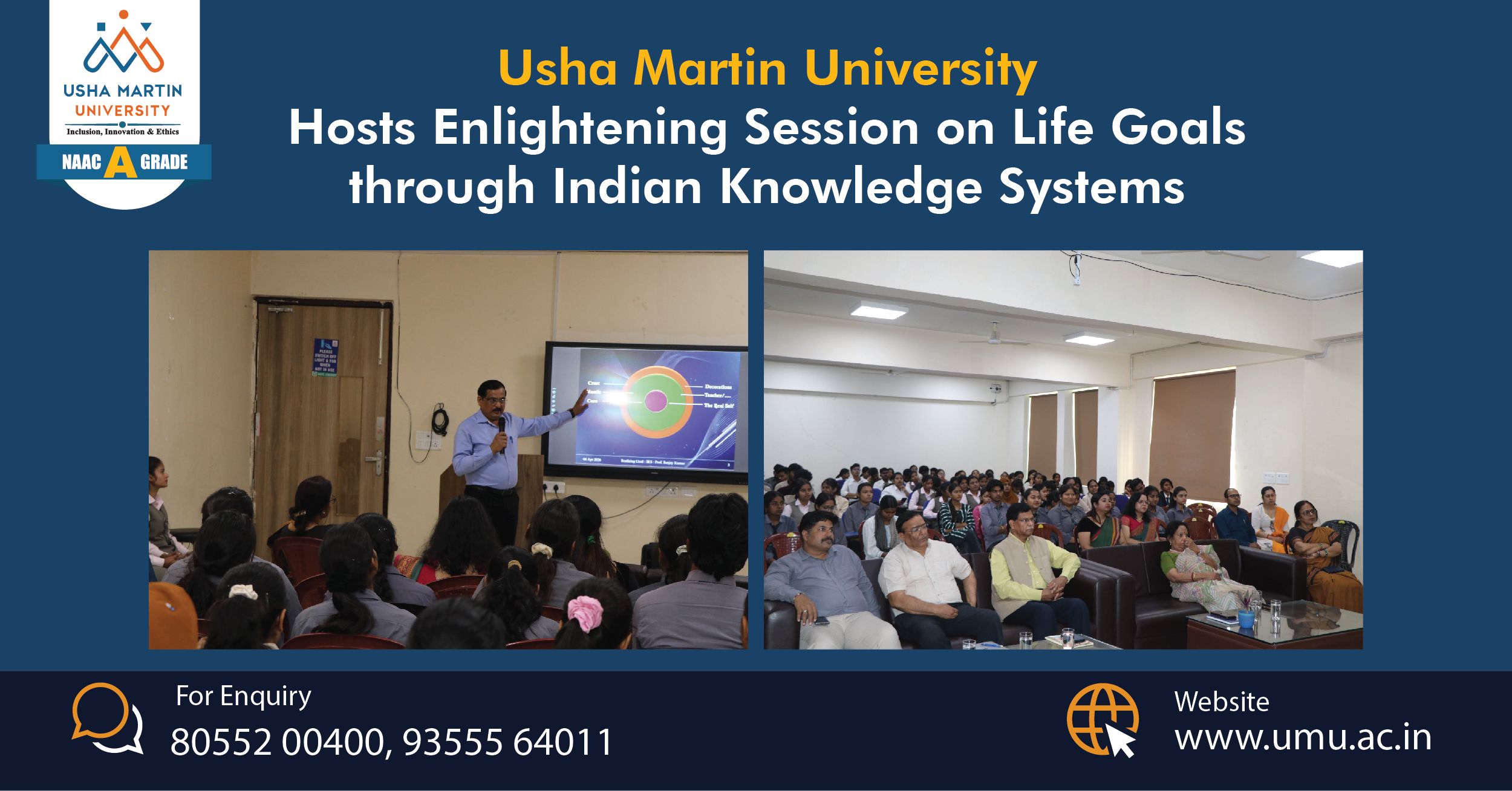 Usha Martin University Hosts Enlightening Session on Life Goals through Indian Knowledge Systems