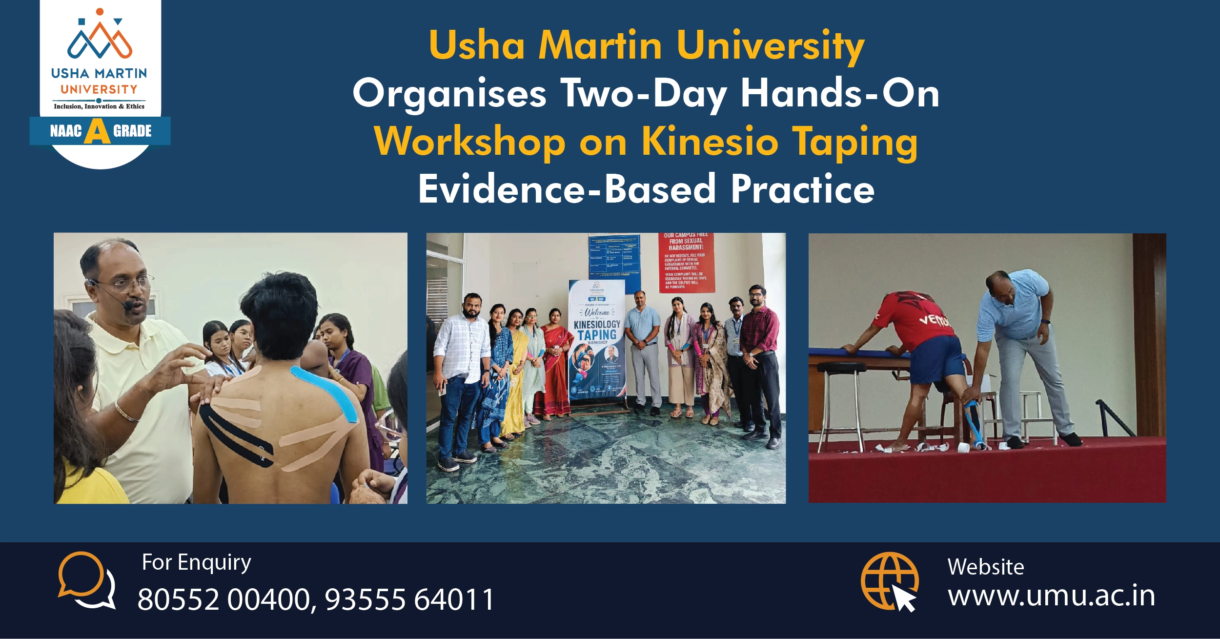 Usha Martin University Organises Two-Day Hands-On Workshop on Kinesio Taping – Evidence-Based Practice