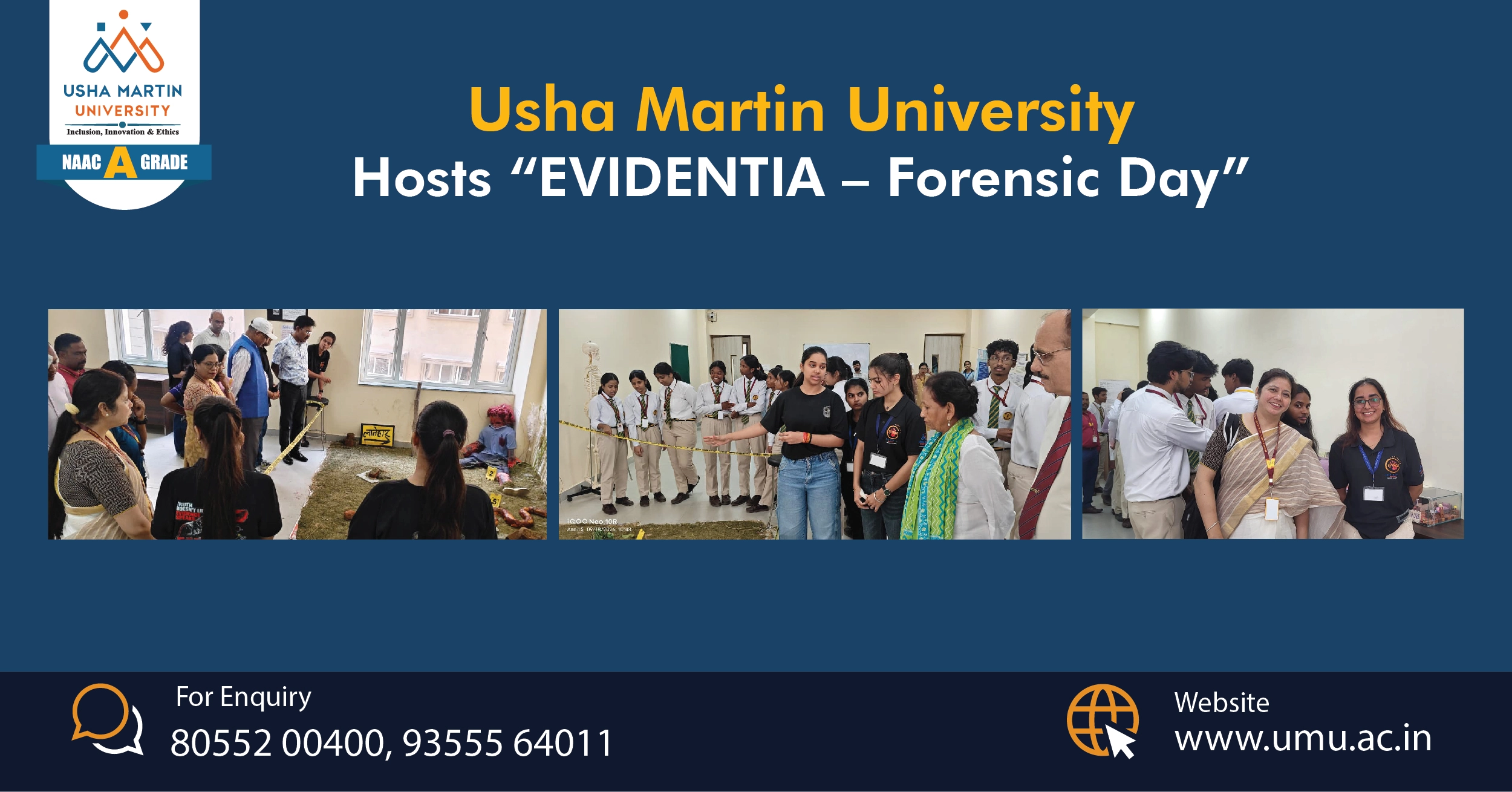 Usha Martin University Hosts ‘EVIDENTIA – Forensic Day’