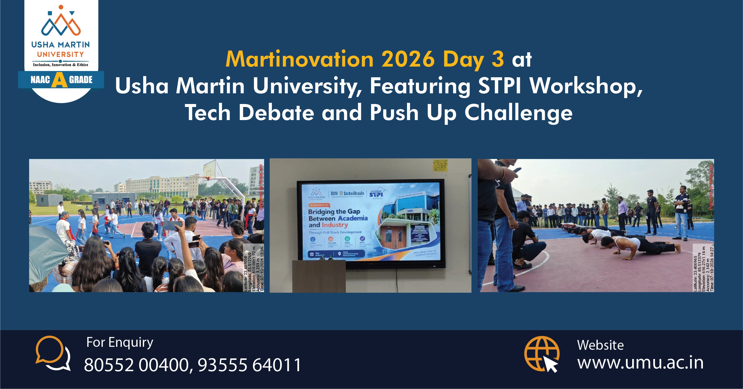 Martinovation 2026 Day 3 at UMU, Featuring STPI Workshop, Tech Debate and Push Up Challenge