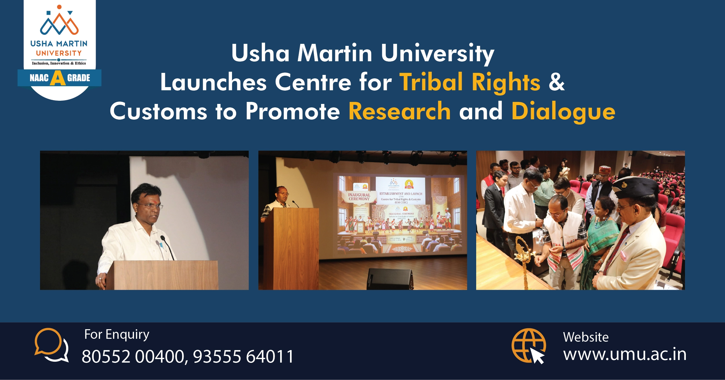 UMU Inaugurates Centre for Tribal Rights & Customs to Promote Research, Dialogue & Understanding of Tribal Heritage
