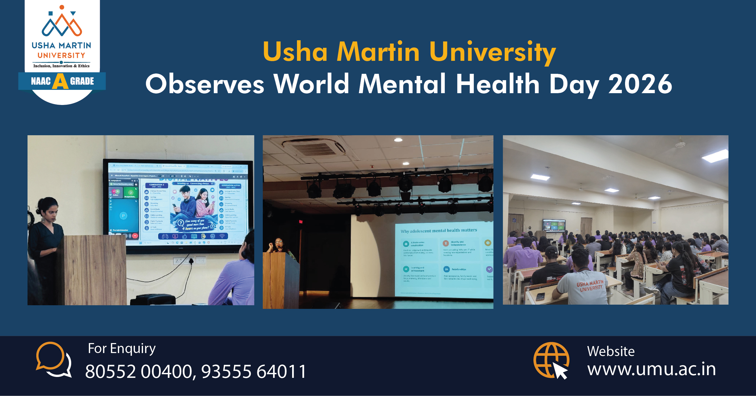 Usha Martin University Observes World Mental Health Day 2026
