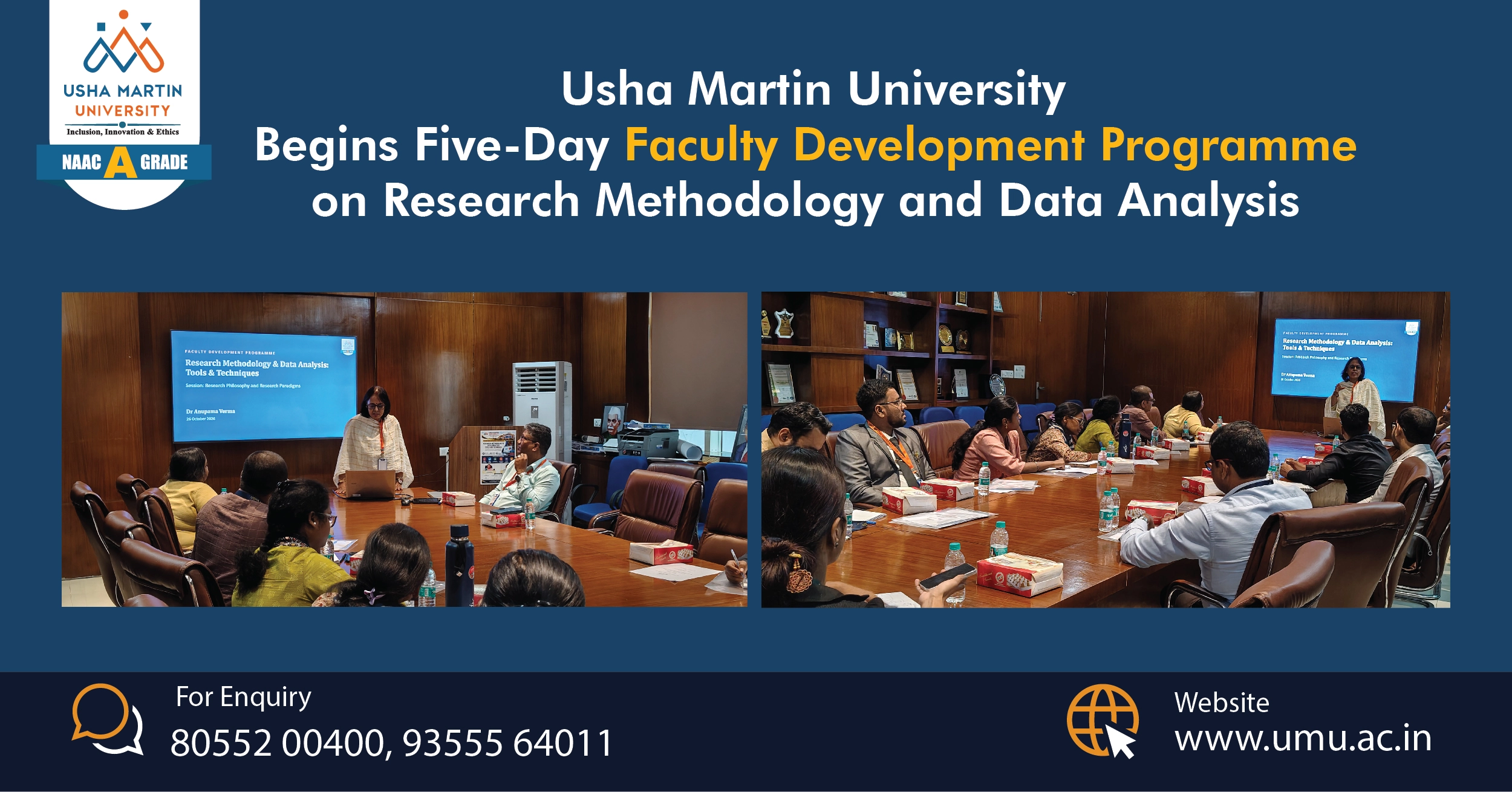 Usha Martin University Begins Five-Day Faculty Development Programme on Research Methodology and Data Analysis